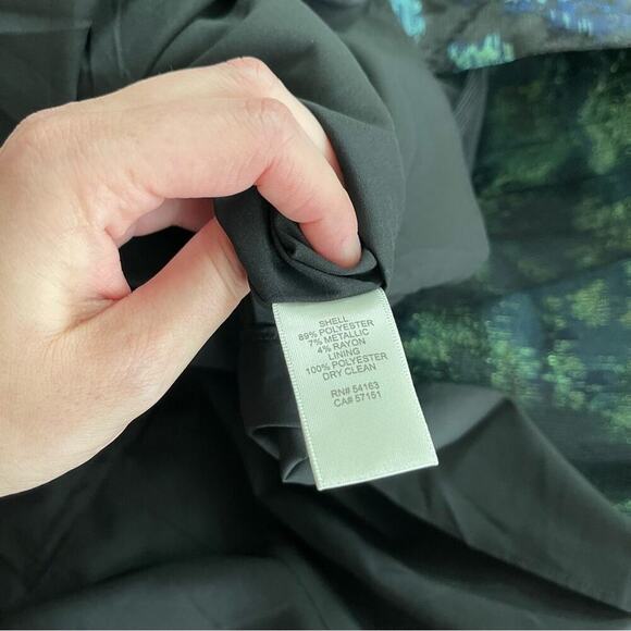 New Eliza J Leopard Print Black & Blue Metallic Fit & Flare Dress 2 - Picture 10 of 10